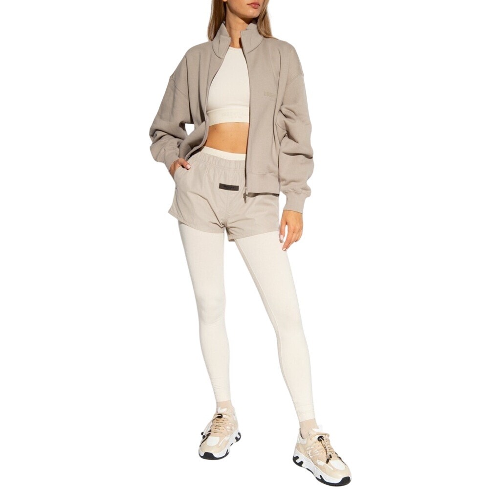 Fear of God Essentials Women Tan Nylon Running Shorts Large‎ Logo Streetwear